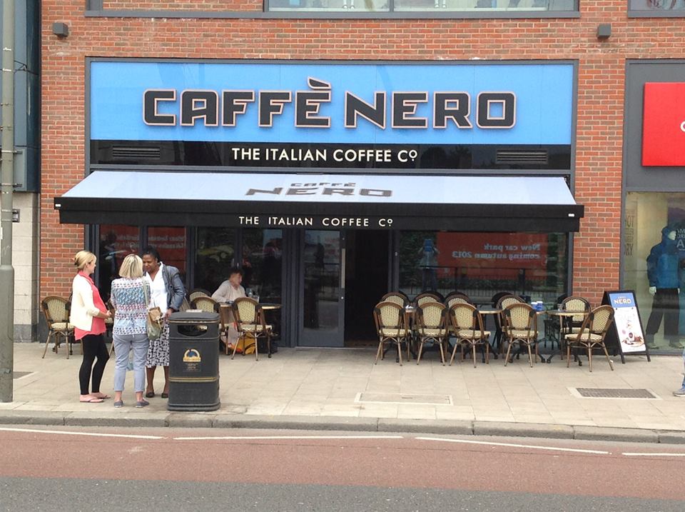 Recessed Electric Folding Arm Awning - Cafe Nero