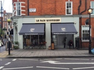 2 dark grey restaurant awnings